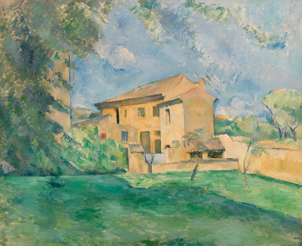 Gården vid Jas de Bouffan av Paul Cézanne