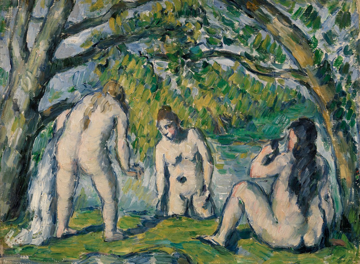 Tre badande av Paul Cézanne