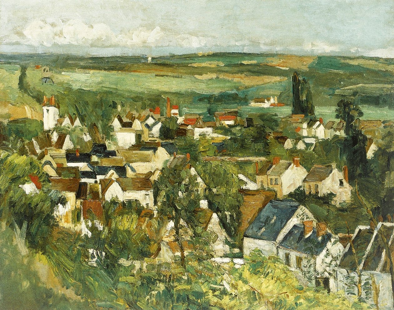 Vue panoramique dAuvers-sur-Oise av Paul Cézanne