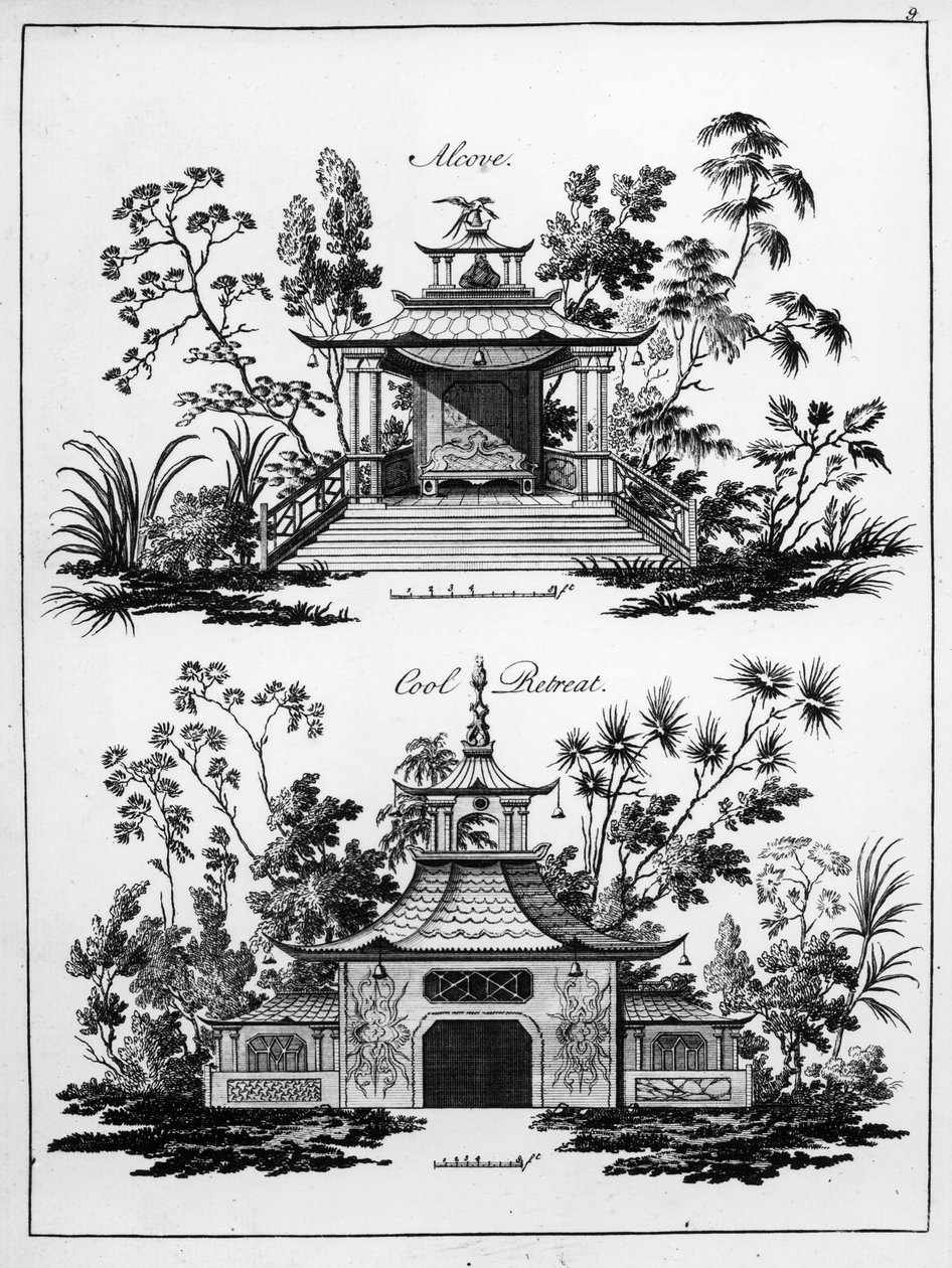 An Alcove and a Cool Retreat, från "Chinese Architecture, Civil and Ornamental", publicerad 1759 av Paul Decker