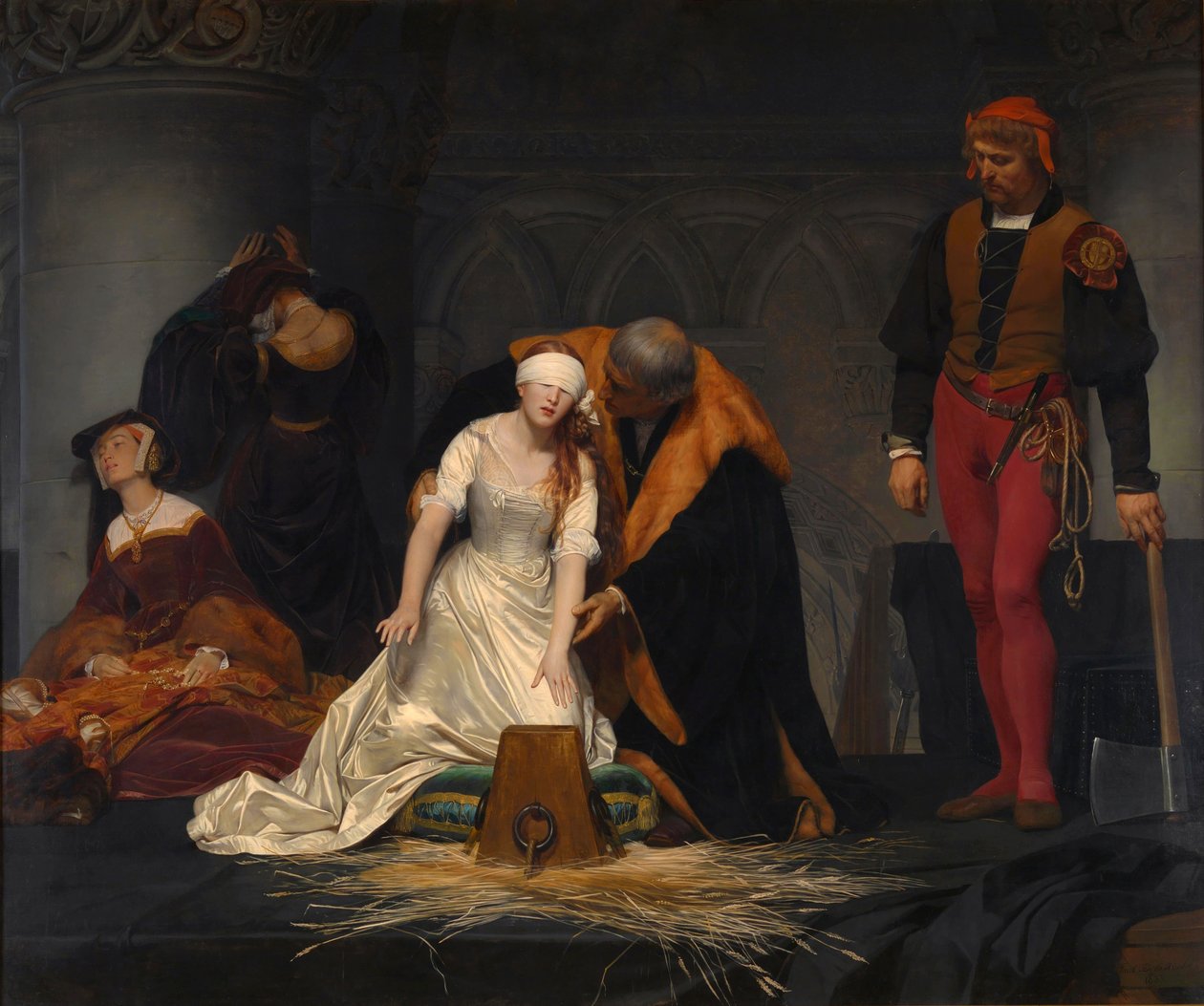 Avrättningen av Lady Jane Grey i Tower of London år 1554 av Paul Delaroche