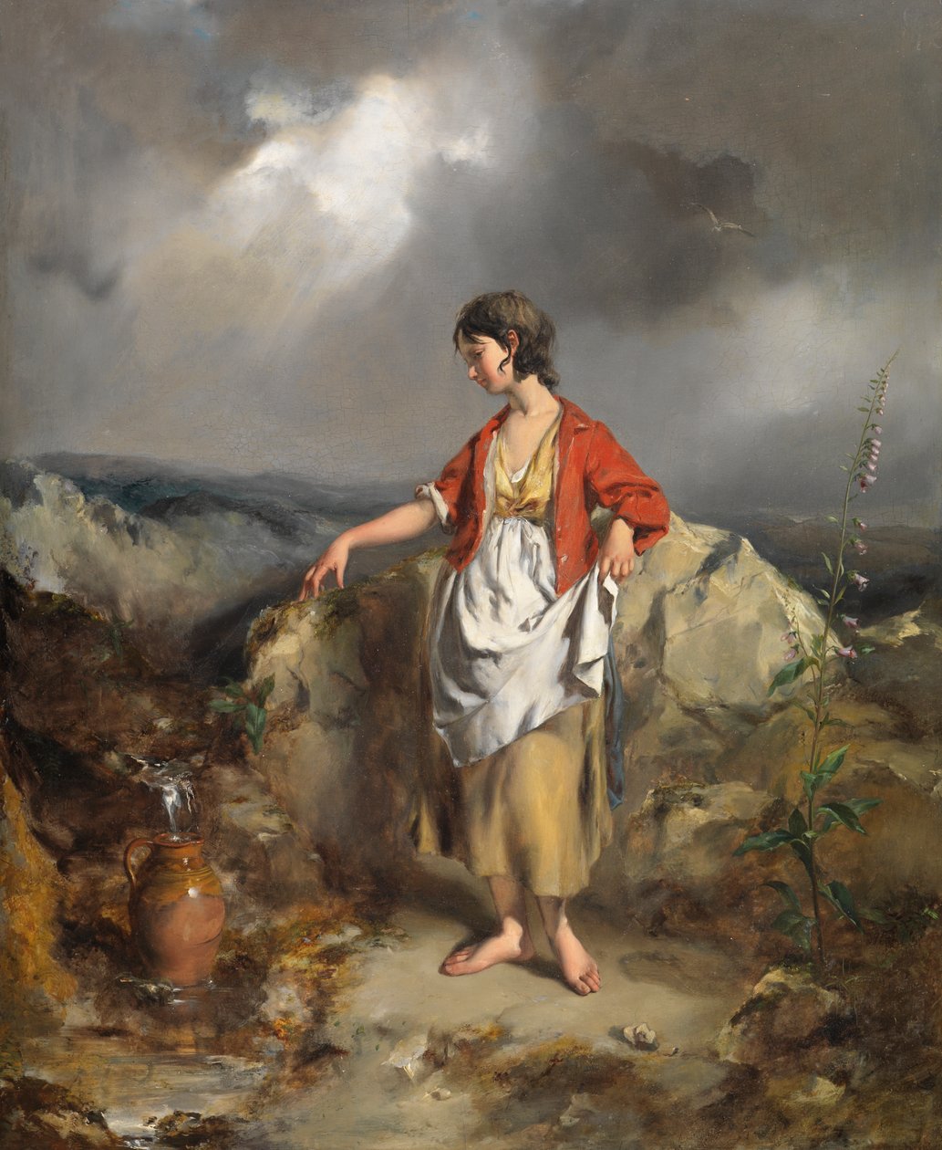 Flicka med en kanna, mitten av 1840-talet av Paul Falconer Poole