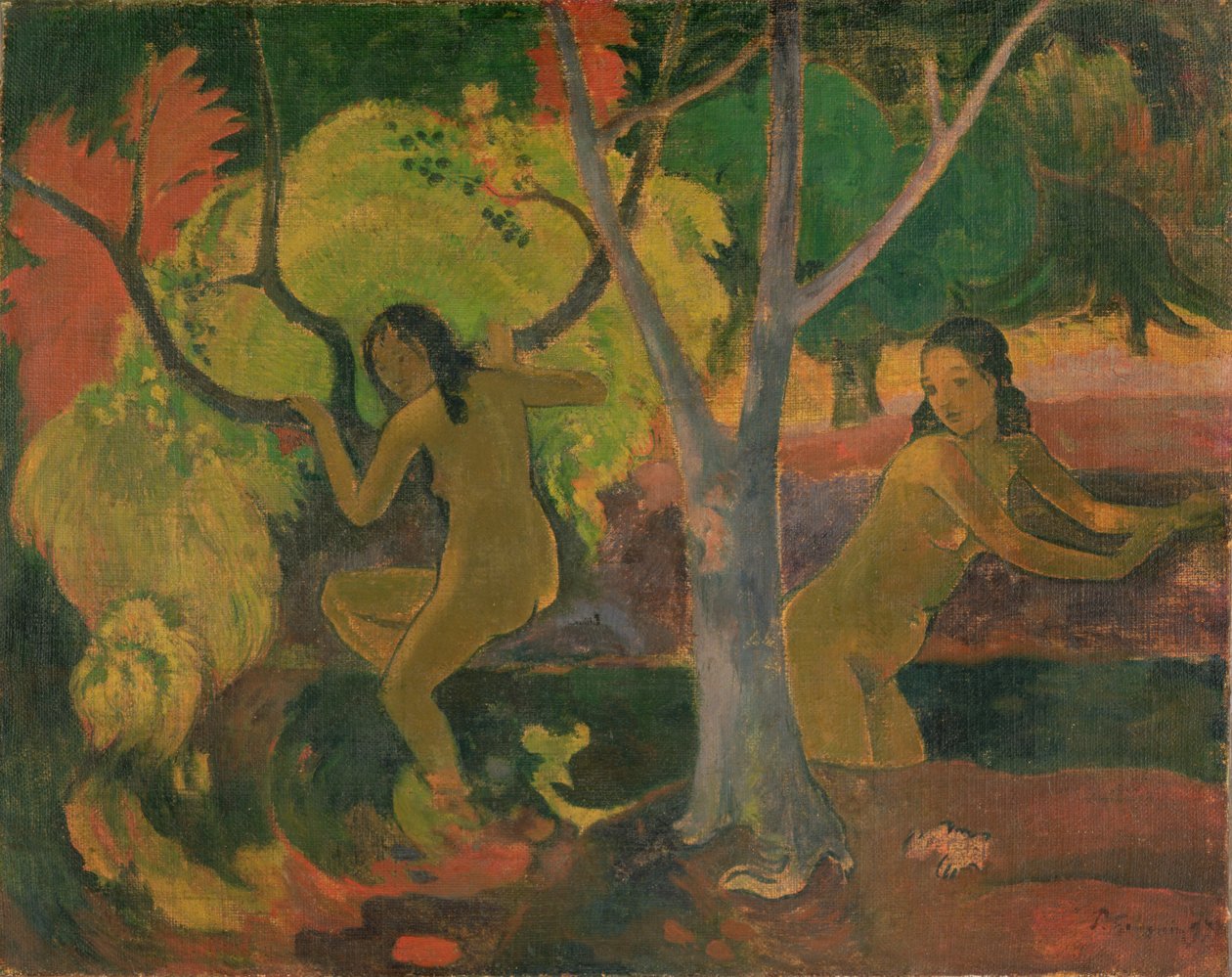 Badande på Tahiti, 1897 (olja på avsked) av Paul Gauguin