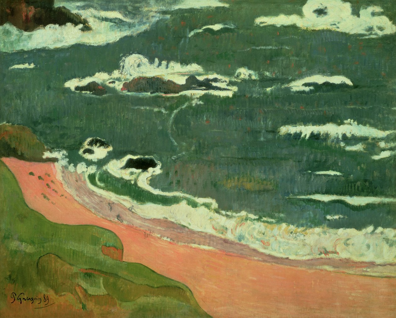 Stranden vid Le Pouldu, 1889 av Paul Gauguin