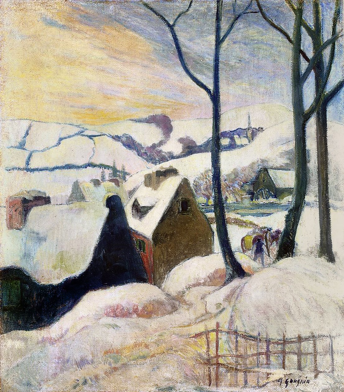 Breton Village Under Snow, 1894 av Paul Gauguin