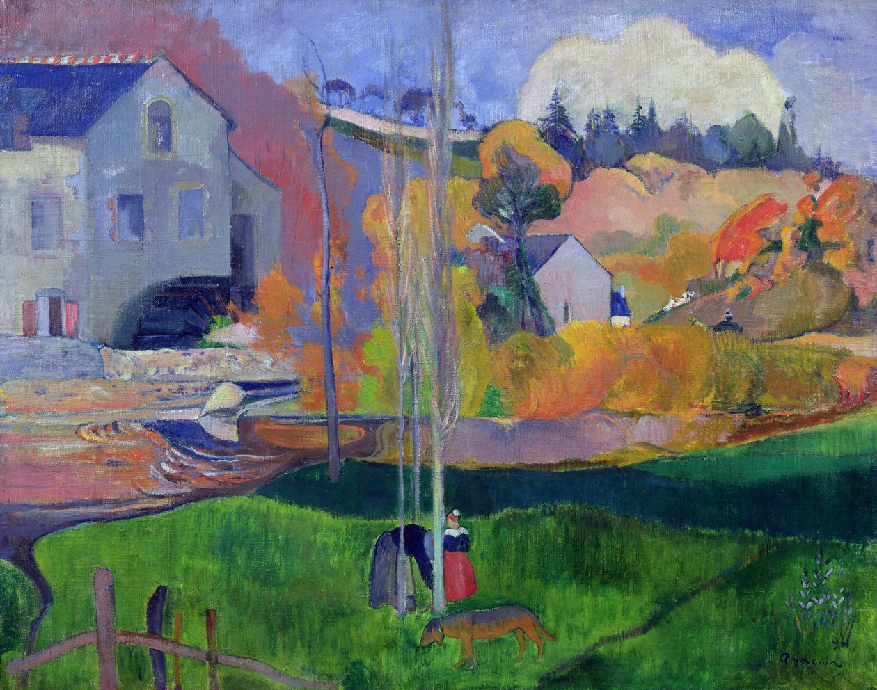 Brittany Landscape: David Mill, 1894 av Paul Gauguin