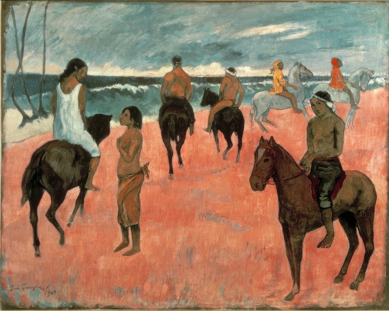 Ryttare på stranden av Paul Gauguin
