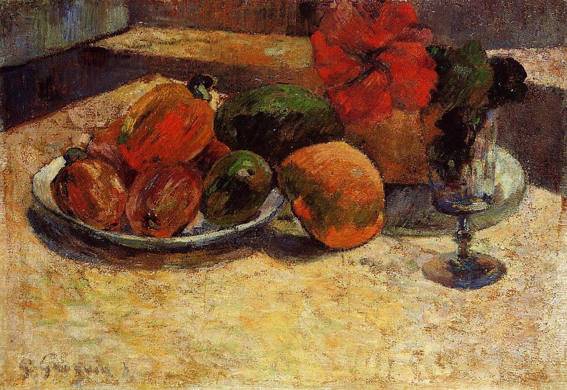 Exotic Fruits with Red Flowers av Paul Gauguin