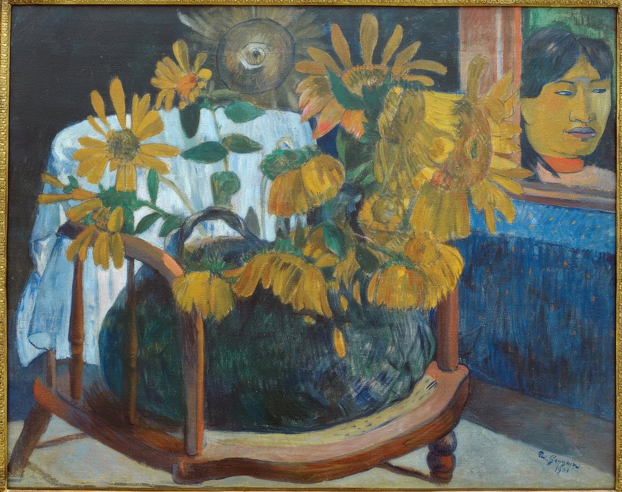 Solrosor i en fåtölj II av Paul Gauguin
