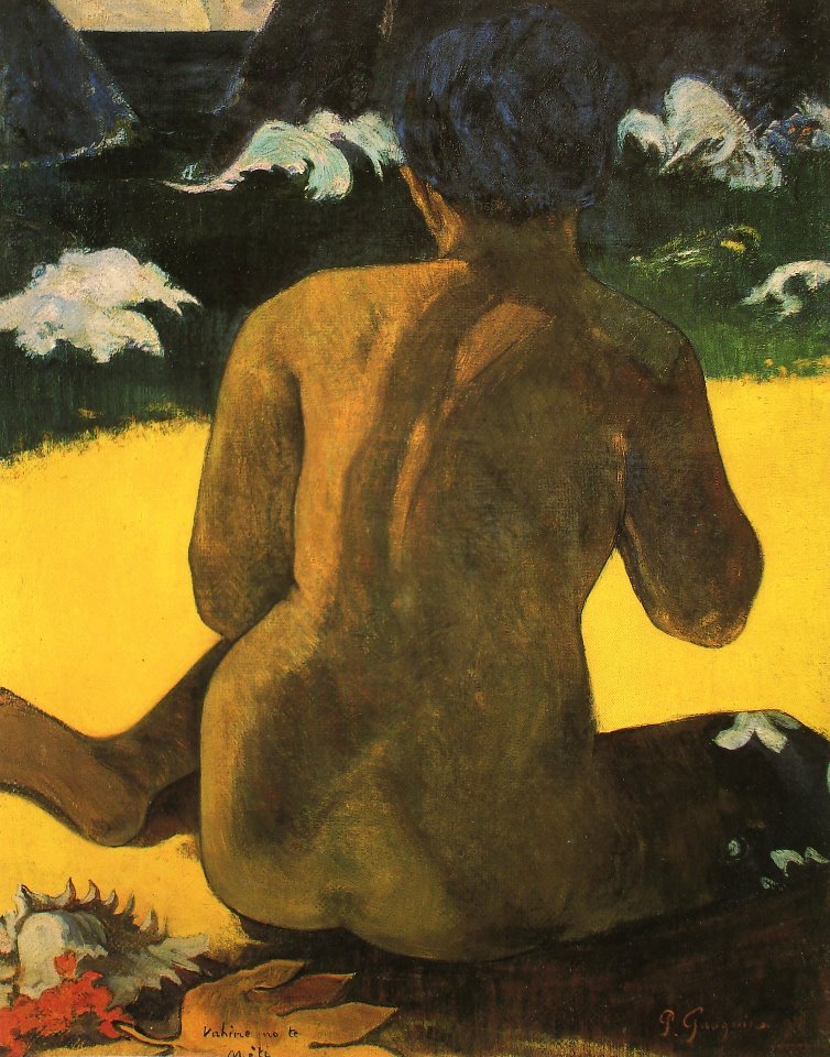 Frau am Ufer av Paul Gauguin