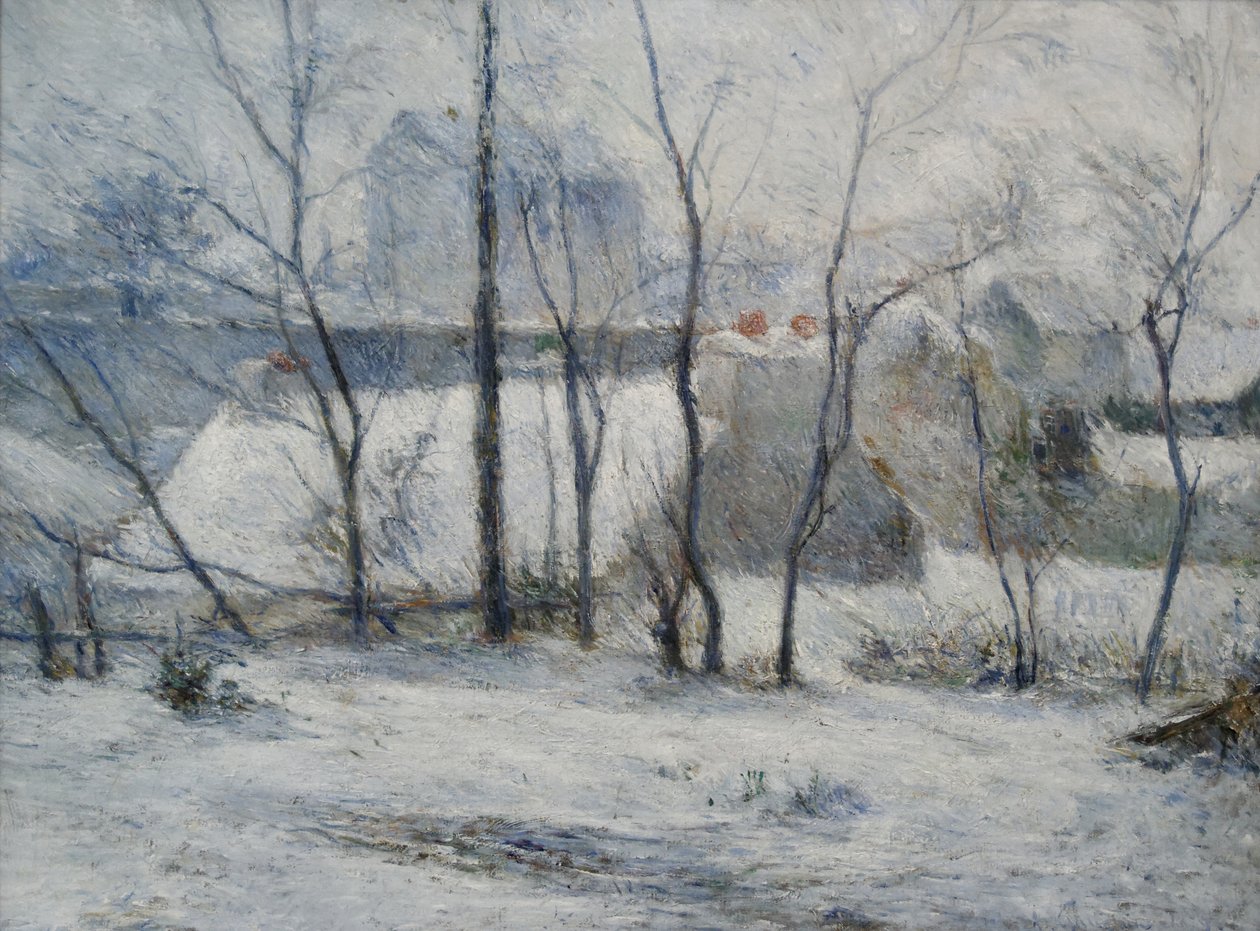 Trädgård under snö, 1879 av Paul Gauguin