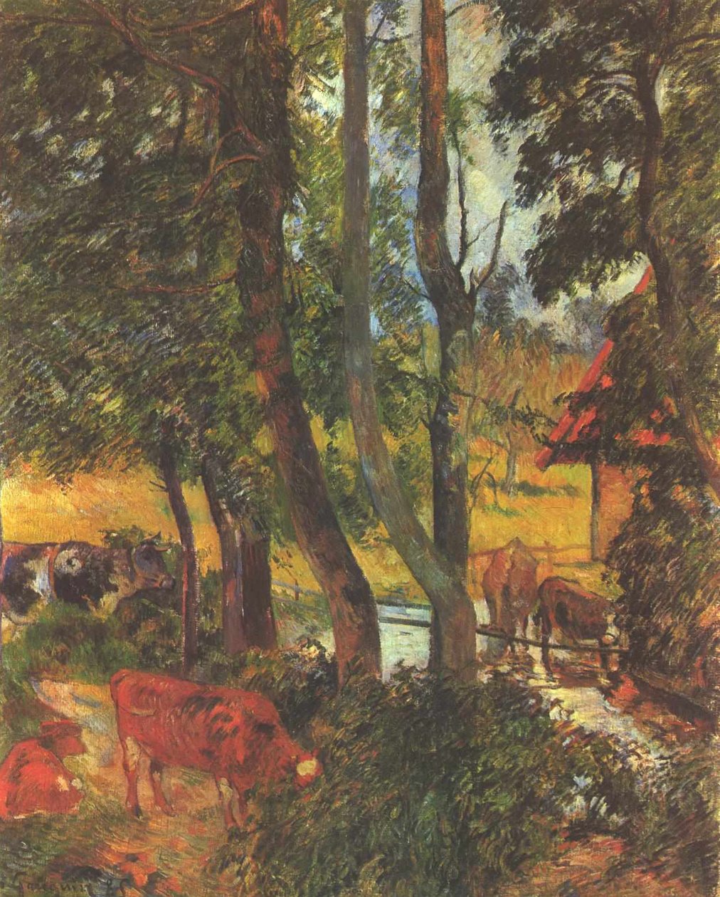 Korna vid dricksvattnet av Paul Gauguin