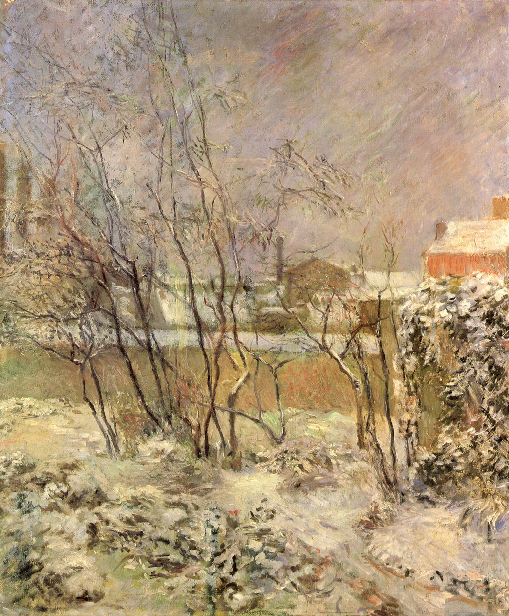 Schnee in der Rue Carcel av Paul Gauguin