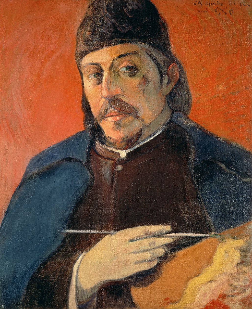 Självporträtt med en palett, 1893-94 av Paul Gauguin