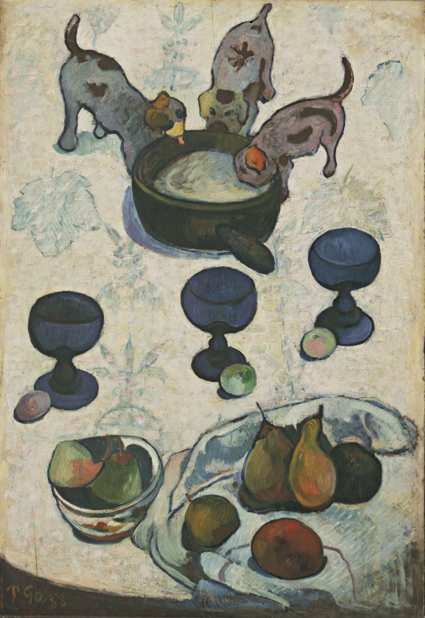 Still Life with Three Puppies av Paul Gauguin