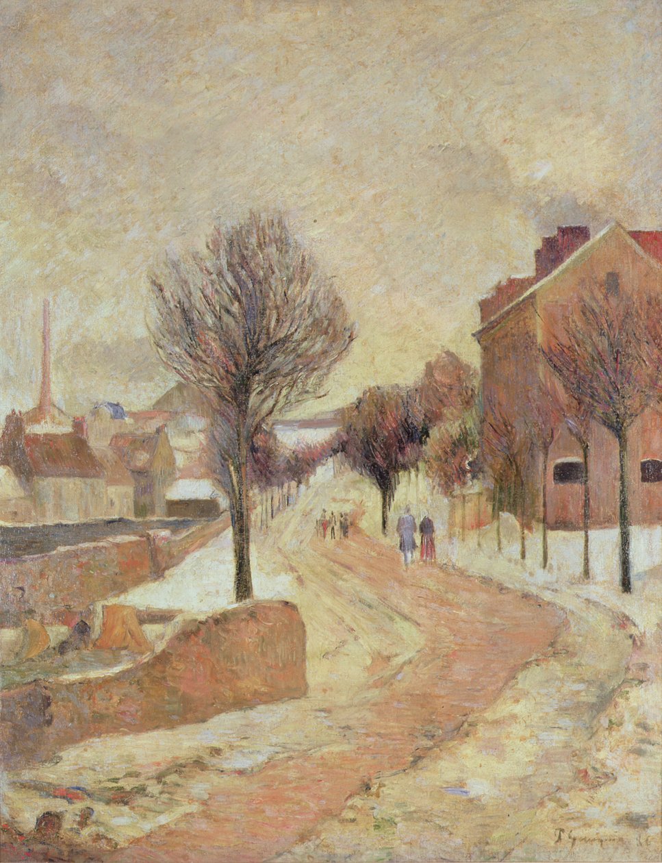 Förort under snö (vinterdagen), 1886 av Paul Gauguin