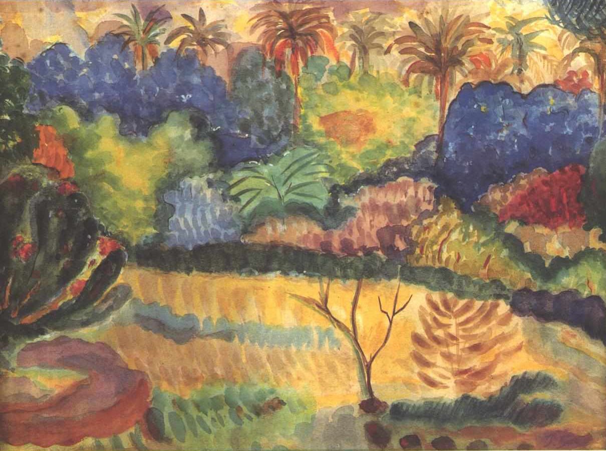 Tahitiskt landskap av Paul Gauguin