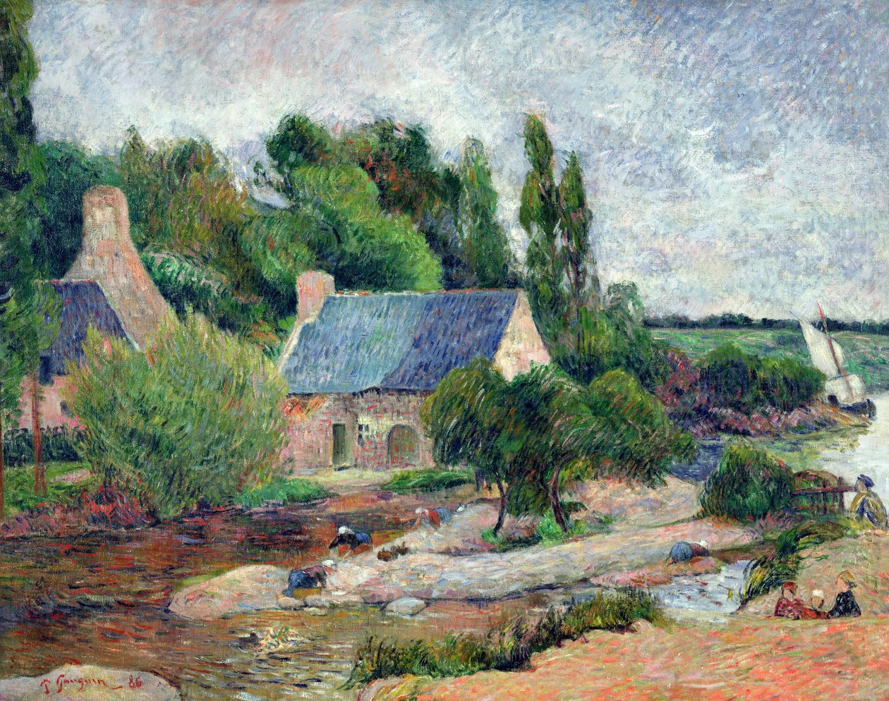 Tvättkvinnor i Pont-Aven, 1886 av Paul Gauguin