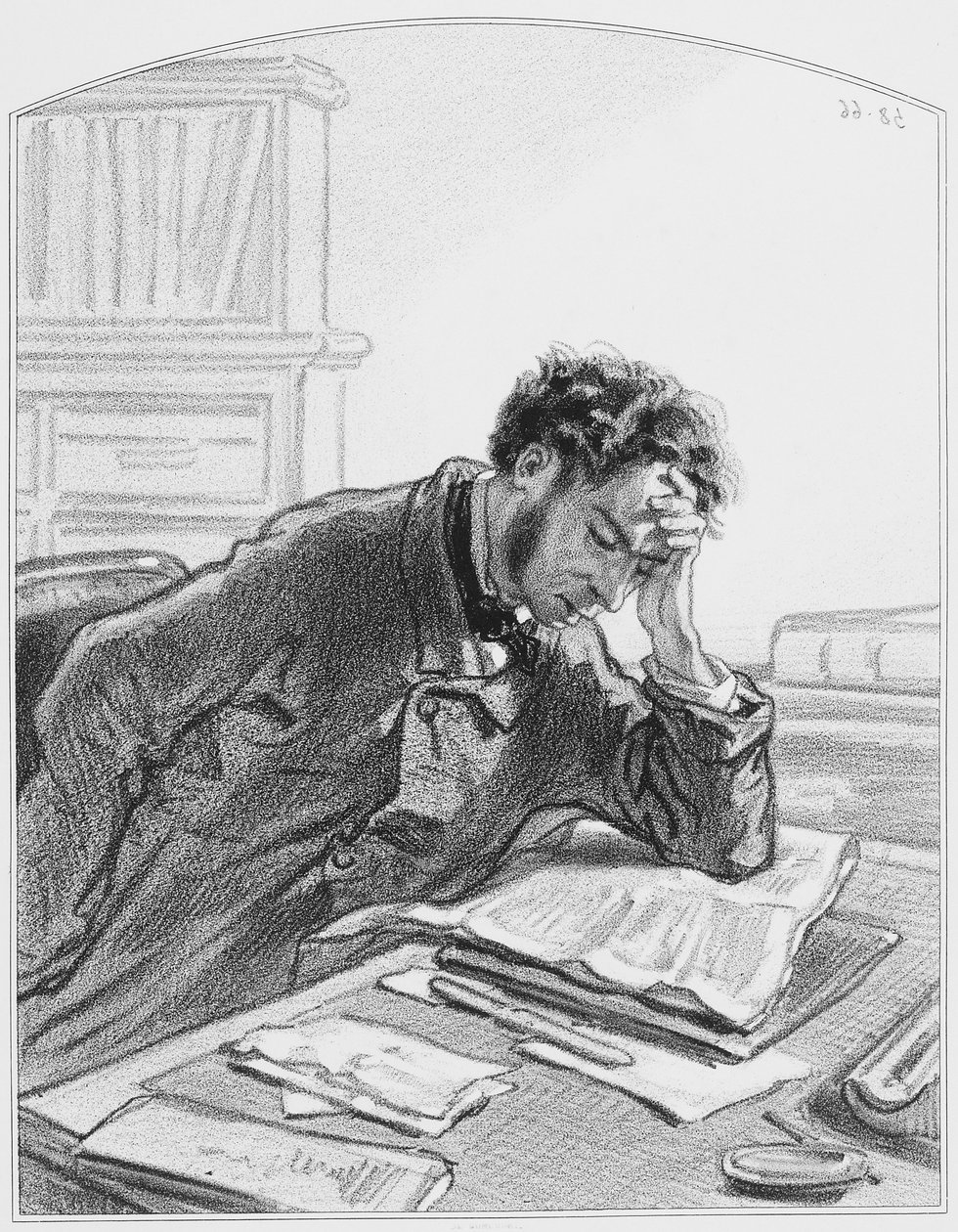 Min dagbok, tavla 2 från Les Toquades, 1858 av Paul Gavarni