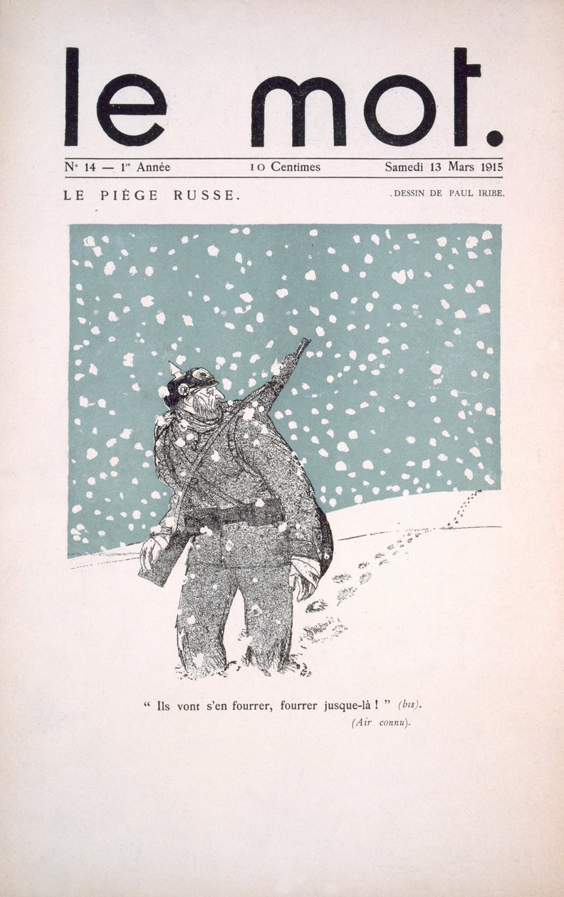 Framsida av tidningen "Le Mot", mars 1915 av Paul Iribe