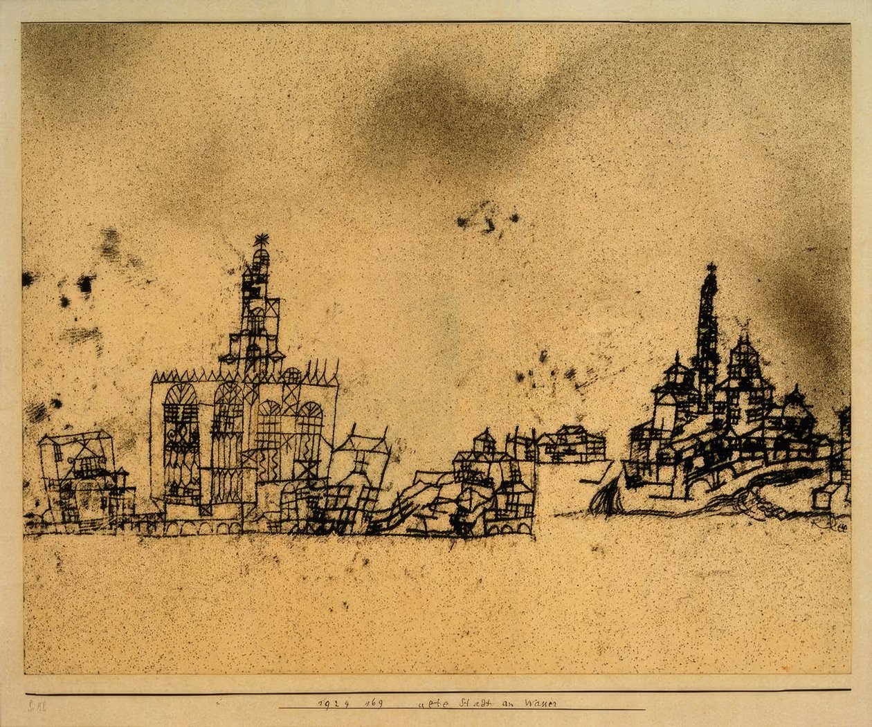 Gammal stad vid vattnet av Paul Klee