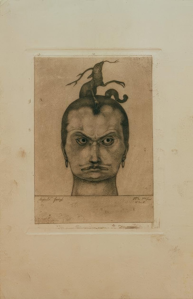 Hotfullt huvud av Paul Klee