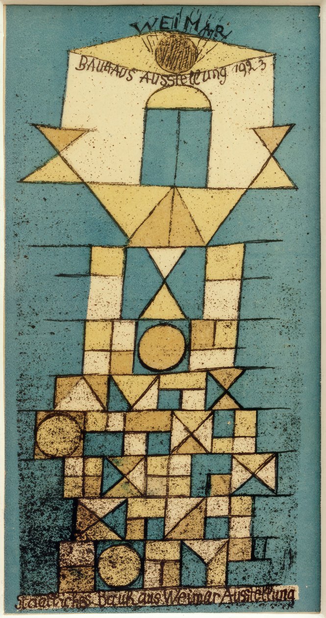 P.Klee, Weimar, Bauhaus Ausst. 1923 / färglitografi av Paul Klee