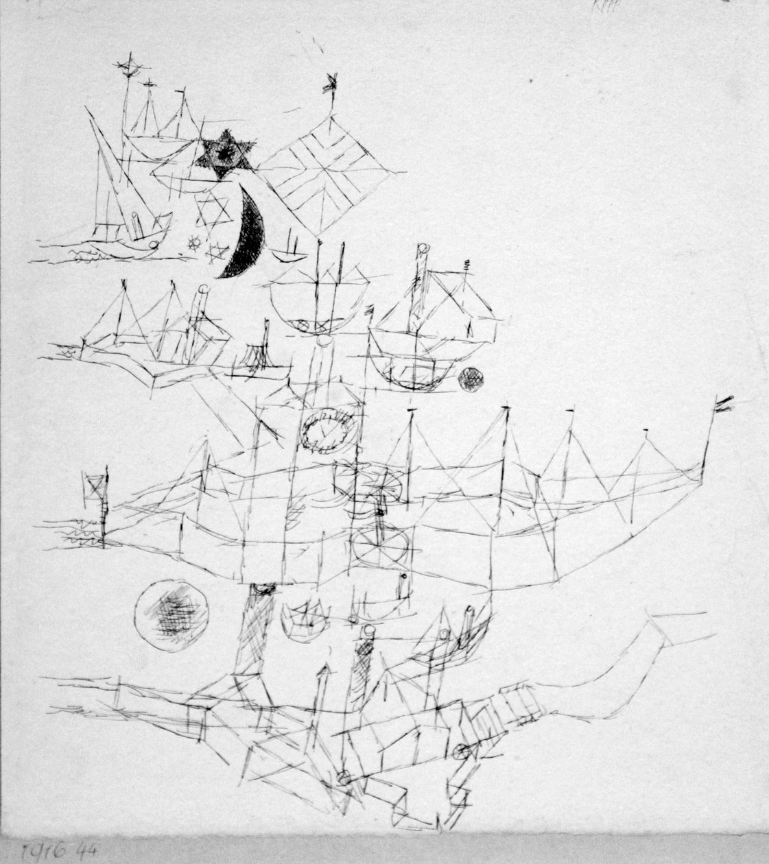Ships superposed in several Layers av Paul Klee