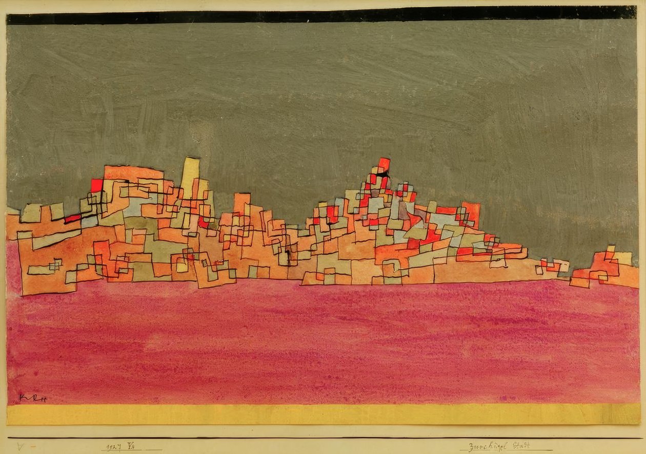 Stad med två kullar av Paul Klee