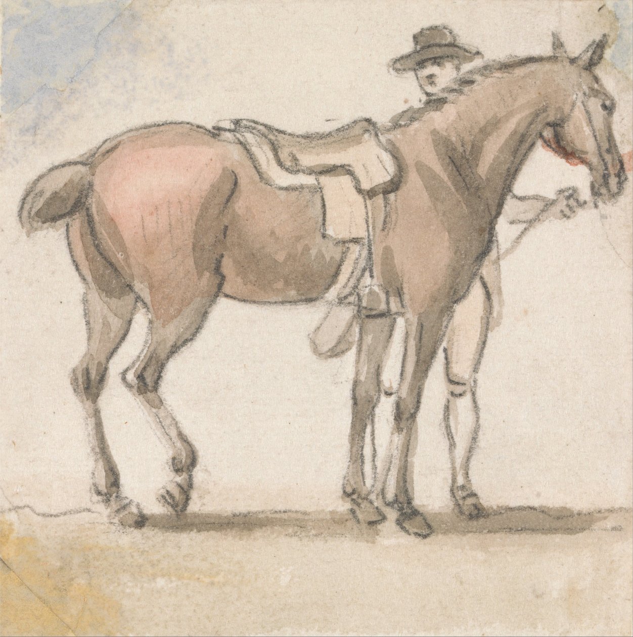 A Man and a Saddled Horse av Paul Sandby