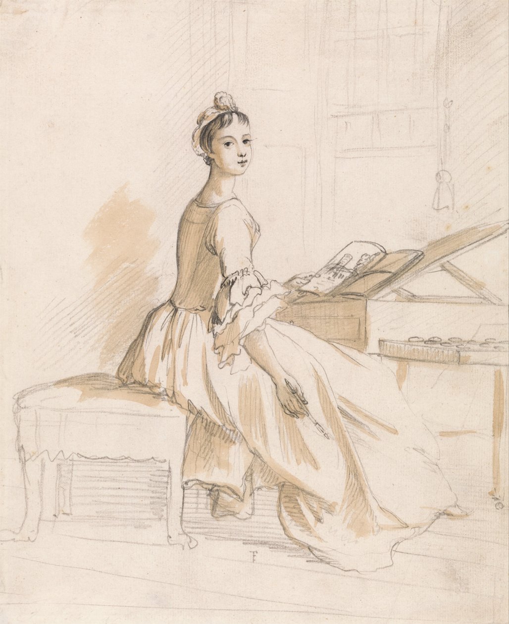 Portrait of a Lady at a Drawing Table av Paul Sandby