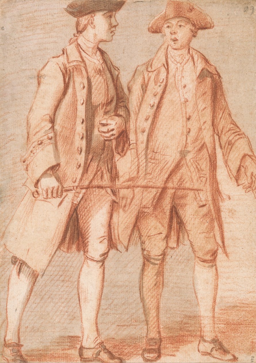 Two Men, One Holding a Whip av Paul Sandby