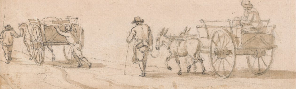 Two Wheeled Cart and Figures av Paul Sandby