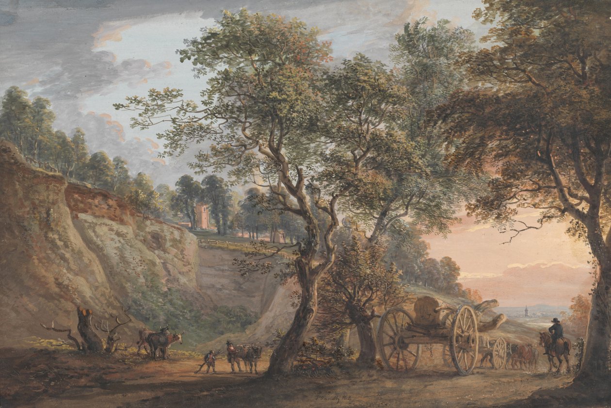 View at Charlton, Kent av Paul Sandby