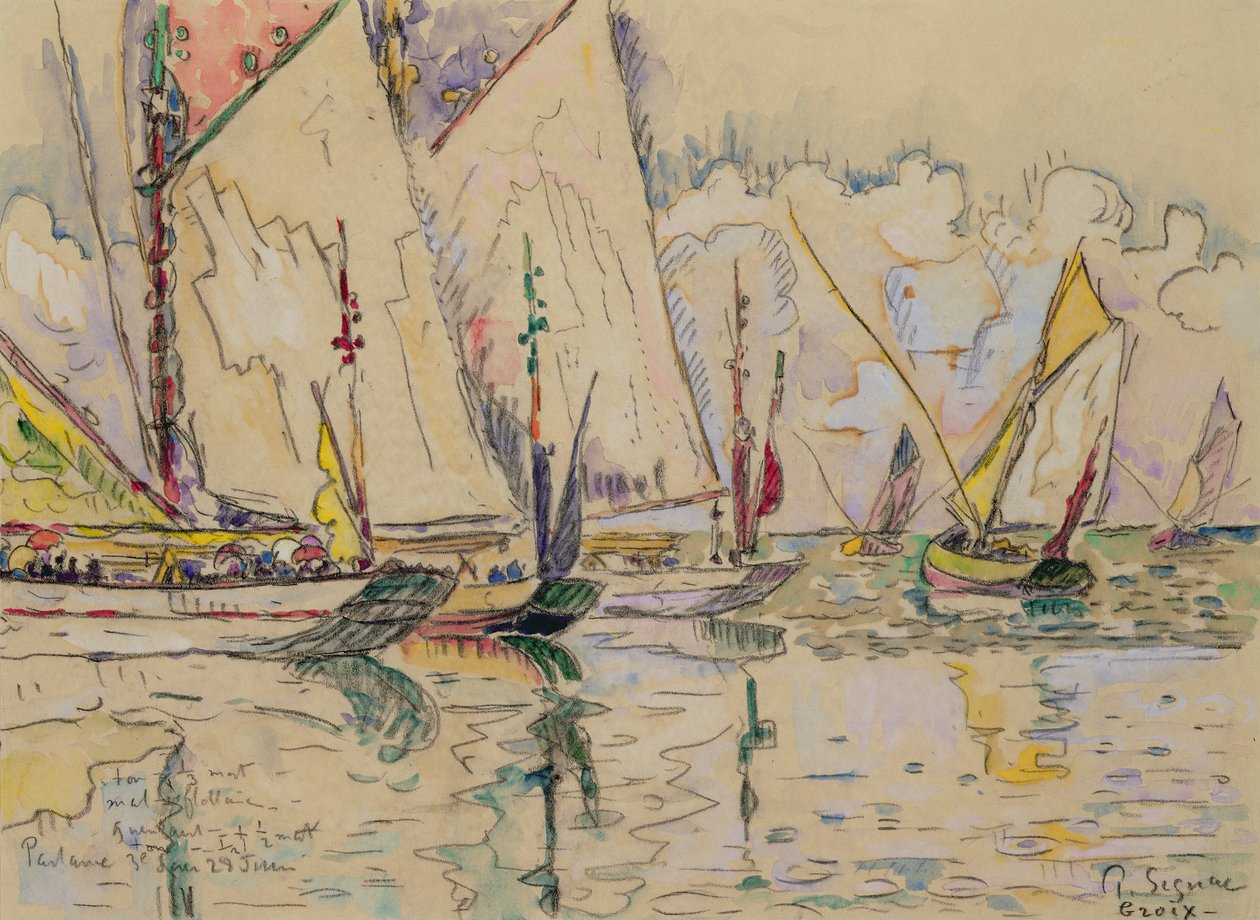 Avgång för tonfiskbåtar vid Groix av Paul Signac