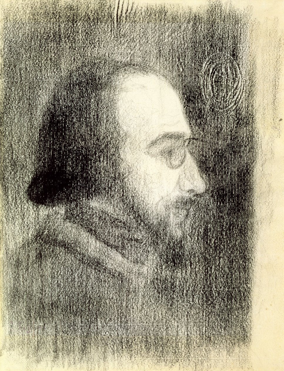 Erik Satie (1866-1925) c.1886 (krita på papper) av Paul Signac
