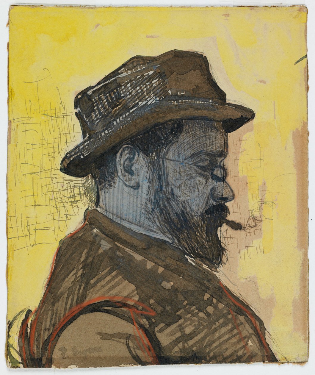 Porträtt av Maximilien Luce, ca 1890 (wc och gouache på papper) av Paul Signac