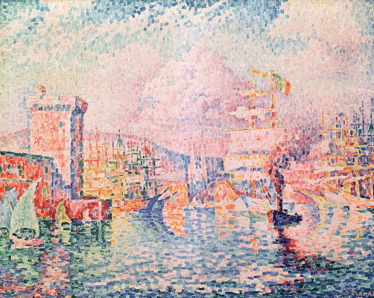 Röda tornet (infarten till Marseilles hamn), 1913 av Paul Signac