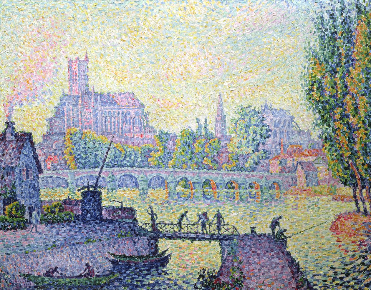 Utsikt över bron i Auxerre, 1902 av Paul Signac