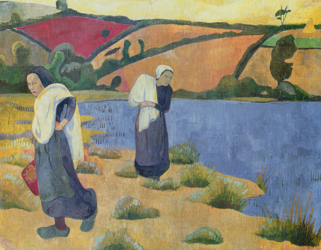 Tvättkvinnor vid Laitafloden, nära Pouldu, 1892 av Paul Sérusier