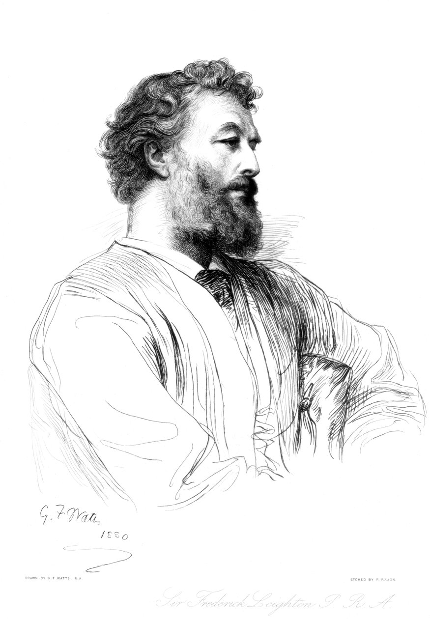 Sir Frederic Leighton, brittisk konstnär, c1880-1882.. av Paul Adolphe Rajon