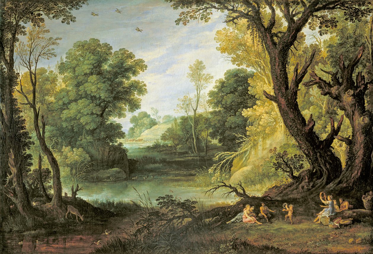 Landskap med nymfer och satyrer, 1623 av Paul Bril