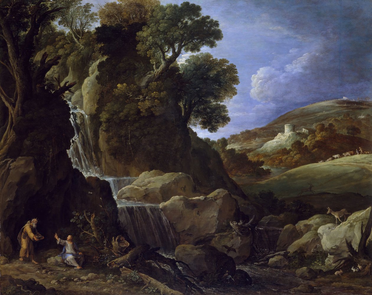 Kristus frestad i vildmarken, 1626. av Paul Brill