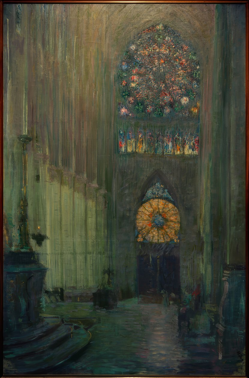 Interiörvy av Reims katedral av Paul Cesar Helleu