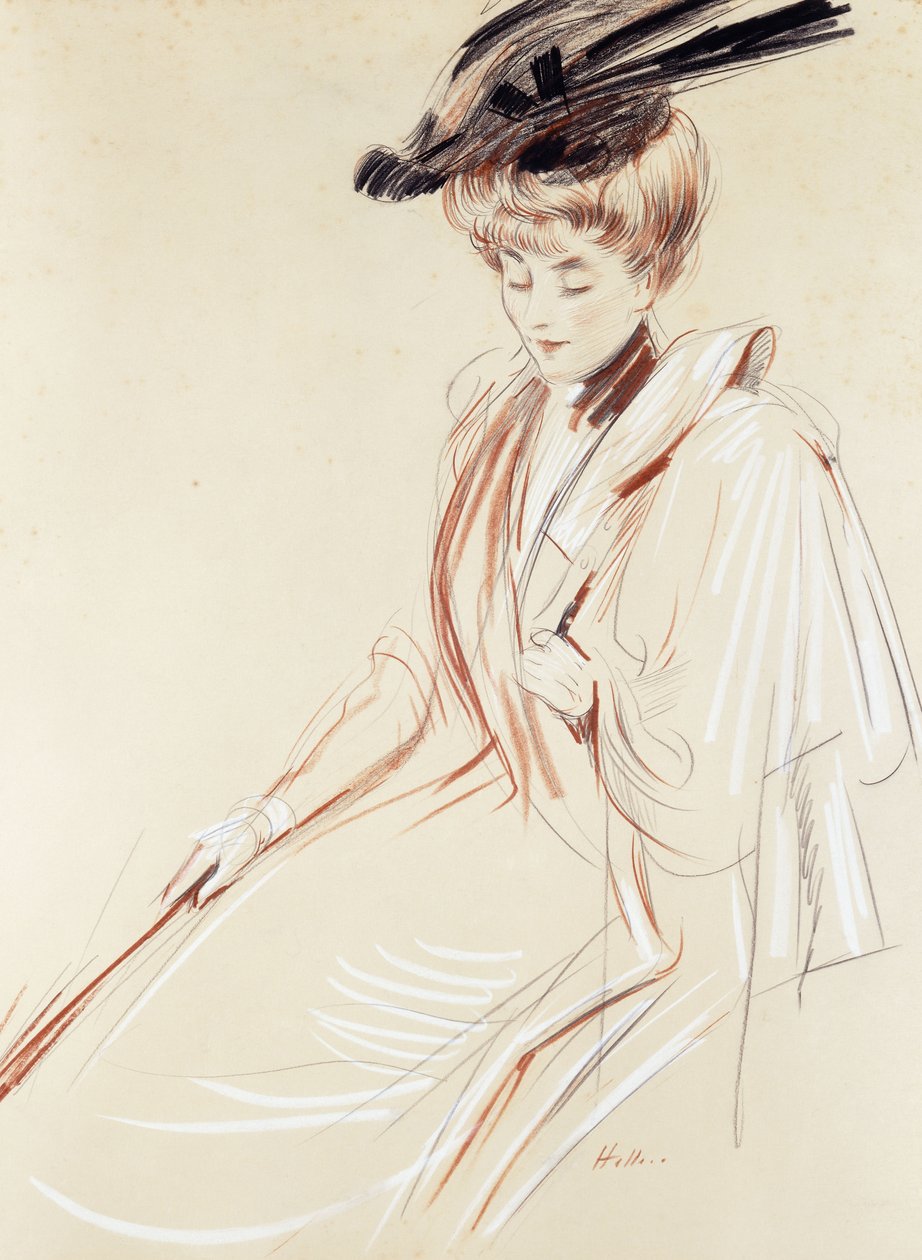 Porträtt av en dam, av Paul Cesar Helleu