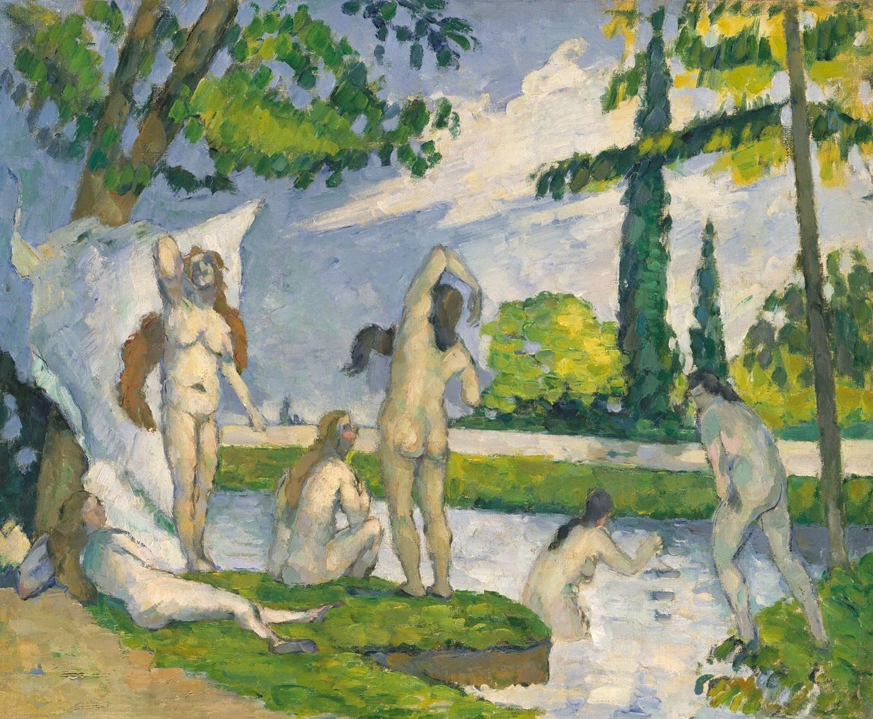 Badgäster av Paul Cézanne