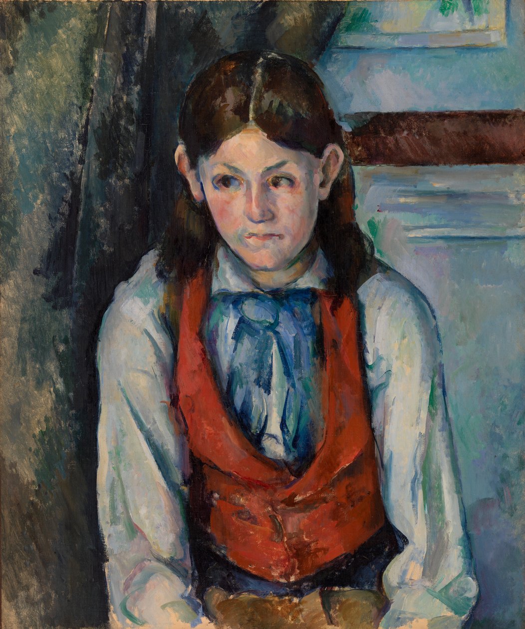 Pojke i en röd väst av Paul Cézanne