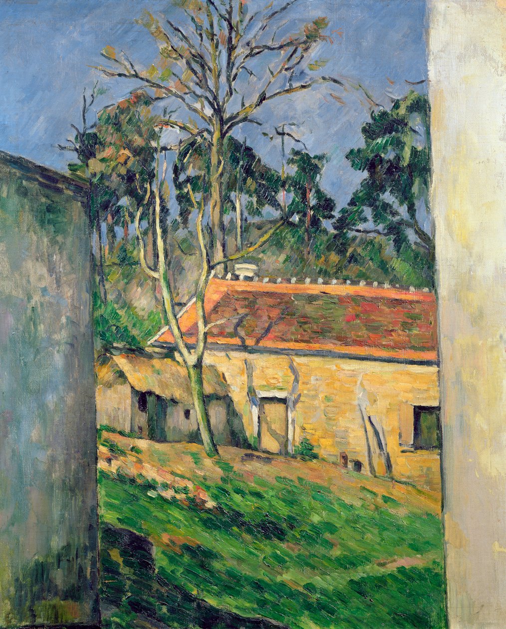 Gårdsgård i Auvers, ca 1879-80 (olja på duk) av Paul Cézanne