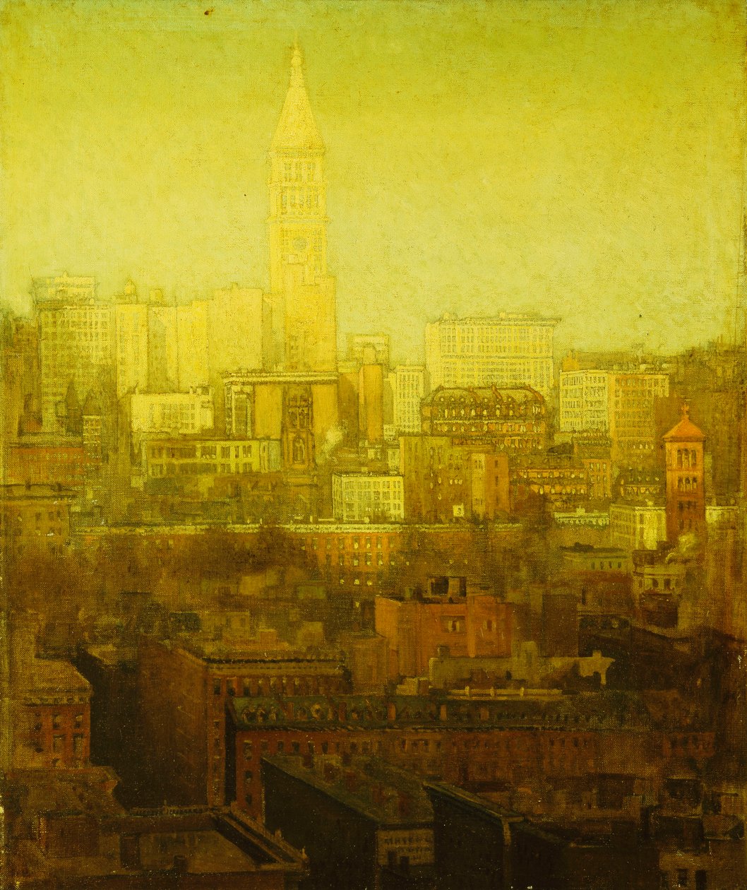 New York stadsbild, av Paul Cornoyer