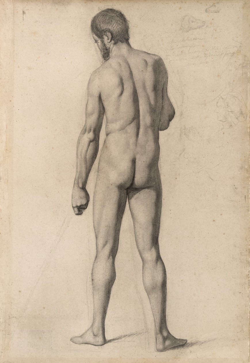 Akademisk naken, sedd bakifrån, 1862 av Paul Cézanne